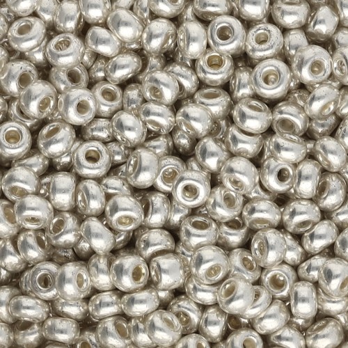 Cuentas de Rocalla Preciosa 8/0, 3 mm - Terra Metallic Beige, 20 g