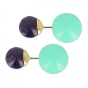 Cuenta semi-agujereada grande agujero 14 mm Cream x1