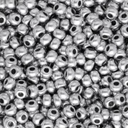 Cuentas de Rocalla Preciosa 8/0 - 3 mm - Gris satinado plateado x 20 g