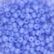 Cuentas de Rocalla Preciosa 8/0 de 3 mm - Solgel - Azul 2, teñidas en color alabastro, 20 g