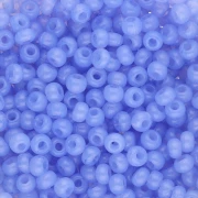Cuentas de Rocalla Preciosa 8/0 de 3 mm - Solgel - Azul 2, teñidas en color alabastro, 20 g