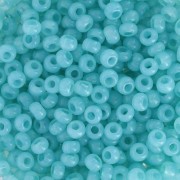 Cuentas de Rocalla Preciosa 8/0 - 3 mm - Solgel - Azul verdoso 2, teñidas en color alabastro, x20 g
