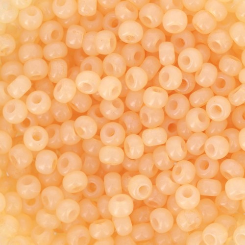 Cuentas de Rocalla Preciosa 8/0 - 3 mm - Solgel - Amarillo 2, teñidas en color alabastro, 20 g