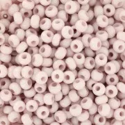 Cuentas de Rocalla Preciosa 8/0 - 3 mm - Solgel - Rosa 1, teñidas en blanco tiza, 20 g