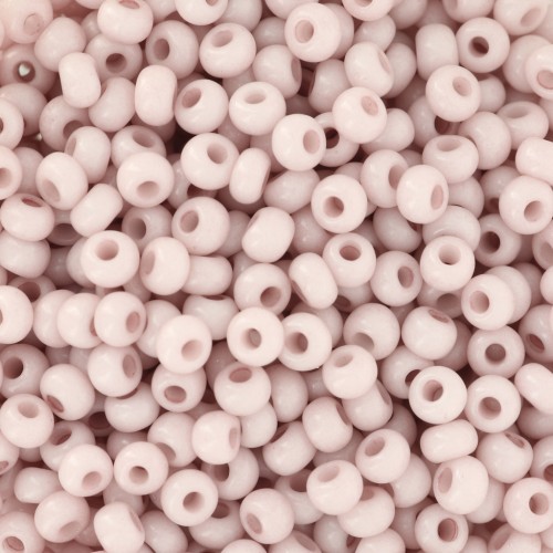 Cuentas de Rocalla Preciosa 8/0 - 3 mm - Solgel - Rosa 1, teñidas en blanco tiza, 20 g