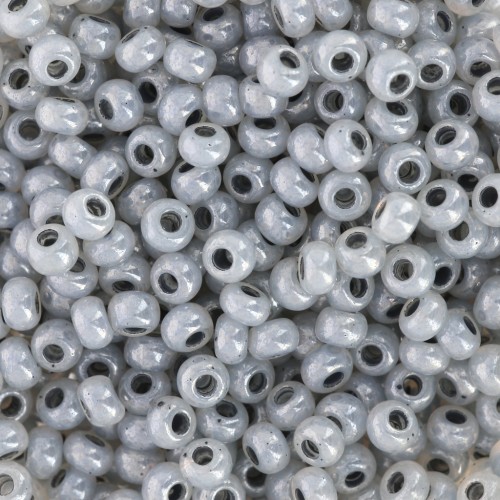 Cuentas de Rocalla Preciosa 8/0 - 3 mm - Gris pastel nacarado x 20 g
