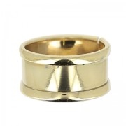 Anillo de láton con reborde curvado 10 mm Dorado con oro finox1|raw }}