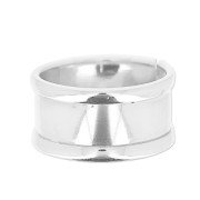 Anillo de láton con reborde curvado 10 mm plateado x1|raw }}