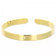 Base pulsera latón un agujero 6 mm Dorado con oro fin x1