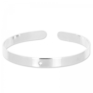 Base pulsera latón un agujero 6 mm plateado x1