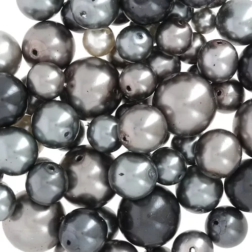 Surtido de perlas de Bohemia - Mix Gris x50g