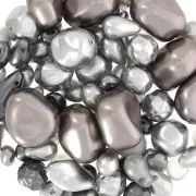Surtido de perlas de Bohemia - Mix Gris - Taupe x50g