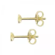 Pendientes trasera para semi-agujereada 4 mm Dorado con oro finox2