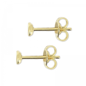Pendientes trasera para semi-agujereada 4 mm Dorado con oro finox2
