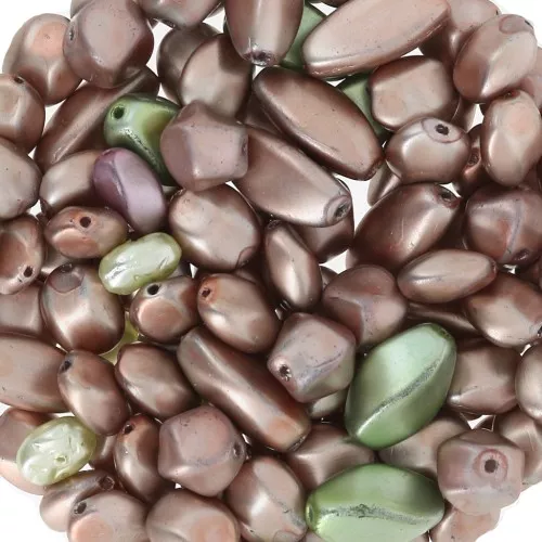 Surtido de perlas de Bohemia - Mix Pistache x50g