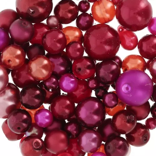 Surtido de perlas de Bohemia - Mix Rouge - Rose x50g