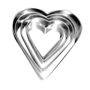 Set de mini sacabocados corazón  x5