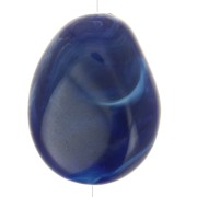 Cuenta plana irregular 25x20 mm en resina opaca - Azul marino jaspeado x1