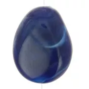 Cuenta plana irregular 25x20 mm en resina opaca - Azul marino jaspeado x1