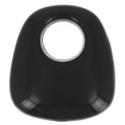 Pendentif trapèze en résine opaque 23x21 mm - Noir x1