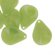 Pétalos de flor curvados de 23 mm en resina - Verde aguacate x6