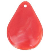 Pétalos de flor curvados de 23 mm en resina - Granadina jaspeada x6