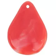 Pétalos de flor curvados de 23 mm en resina - Granadina jaspeada x6