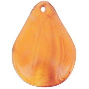 Pétalos de flor curvados de 23 mm en resina - Albaricoque jaspeado x6