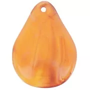 Pétalos de flor curvados de 23 mm en resina - Albaricoque jaspeado x6