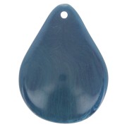 Pétalos de flor curvados de 23 mm en resina - Azul pavo real x6