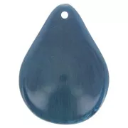 Pétalos de flor curvados de 23 mm en resina - Azul pavo real x6