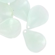 Pétalos de flor curvados de 23 mm en resina - Azul esmerilado jaspeado x6