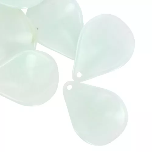 Pétalos de flor curvados de 23 mm en resina - Azul esmerilado jaspeado x6