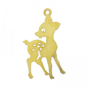 Colgante cervatillo 28 mm dorado x1