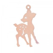 Colgante cervatillo 28 mm dorado rosa x1