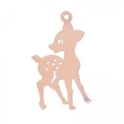 Colgante cervatillo 28 mm dorado rosa x1