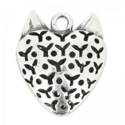 Colgante búho  29 mm plateado antiguo x1