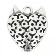 Colgante búho  29 mm plateado antiguo x1