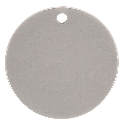 Lentejuela redonda 20 mm - medalla para grabar - acero inoxidable 304L x1