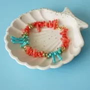 Colgantes de resina coral 21x6 mm - Rosa coral x8