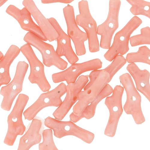 Cuentas de coral resina 12x5 mm - Coral jaspeado x10
