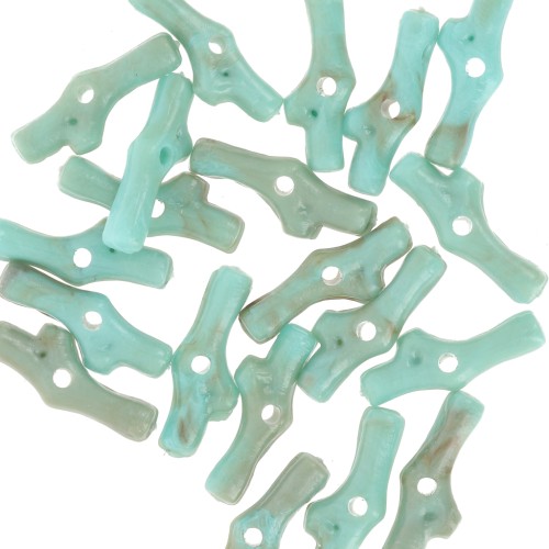 Cuentas de resina de coral 12x5 mm - Turquesa jaspeado x10