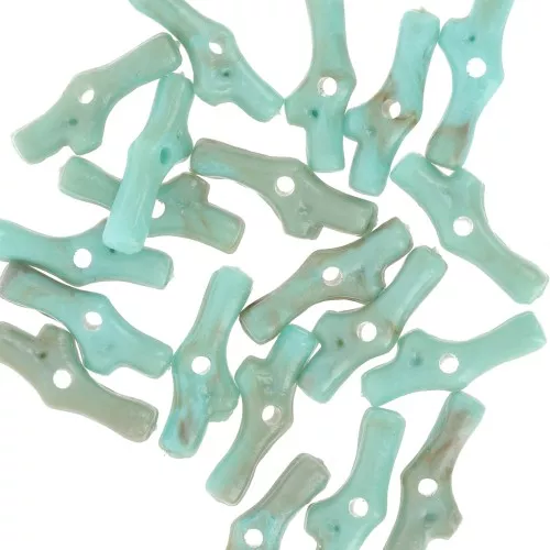Cuentas de resina de coral 12x5 mm - Turquesa jaspeado x10