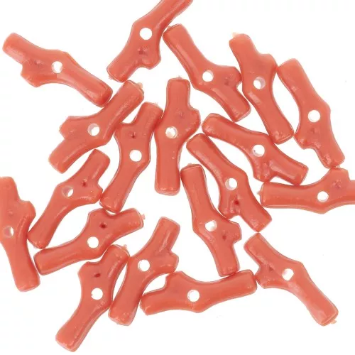Cuentas de resina de coral 12x5 mm - Rojo coral x10