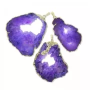 Colgante Druzy Agate 60 mm Purple/dorado x1