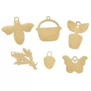 Mezcla de dijes epoxi - Provence - Exclu Perles&Co - Acero inoxidable 304L Dorado x6