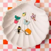 Mezcla de dijes epoxi - Provence - Exclu Perles&Co - Acero inoxidable 304L Dorado x6