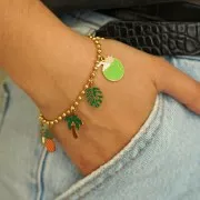 Mezcla de Dijes epoxi - Tropical - Exclu Perles&Co - Acero inoxidable 304L Dorado x6