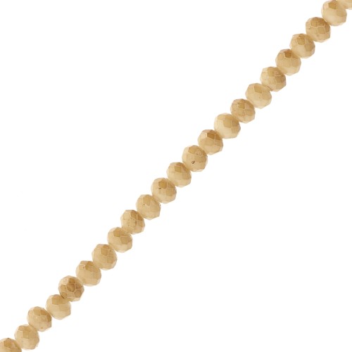 Cuentas facetadas redondas - redondas aplanadas 3,5x3 mm - Verde Oliva opaco x32cm