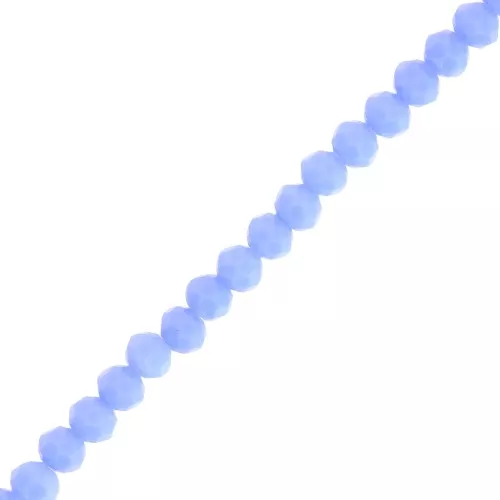 Cuentas facetadas redondas - Redondas aplanadas 4,5x4 mm - Azul claro opaco x42cm